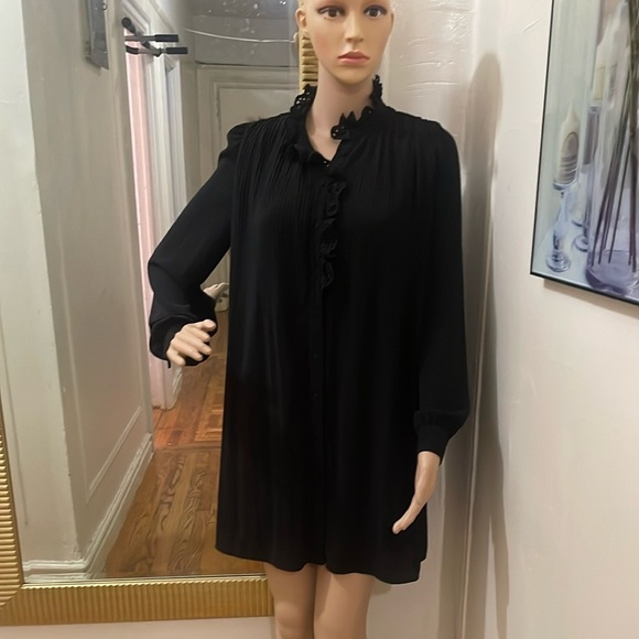 Se’zane Elegant mini Black Dress long sleeve - Picture 1 of 16
